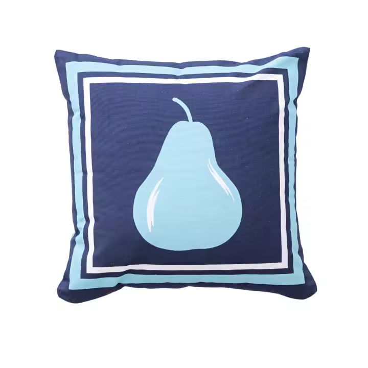 Cojin 40x40cm 144tc 100%algodon azul oscuro con pera azul claro benetton fruits be - 1