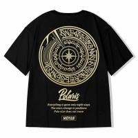 Camiseta De Estilo Coreano Para Hombres Con Estampado De Formación De Estrella De Ocho Puntos Talla 8XL Ajuste Largo Versátil Para Parejas Ropa Casual De Primavera Otoño Invierno - details 4
