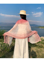 Bufanda De Lino Para Mujer Con Graduación De Colores Resistente Al Viento Y a La Arena Estilosa Versátil Casual Mantel De Cabeza - details 1