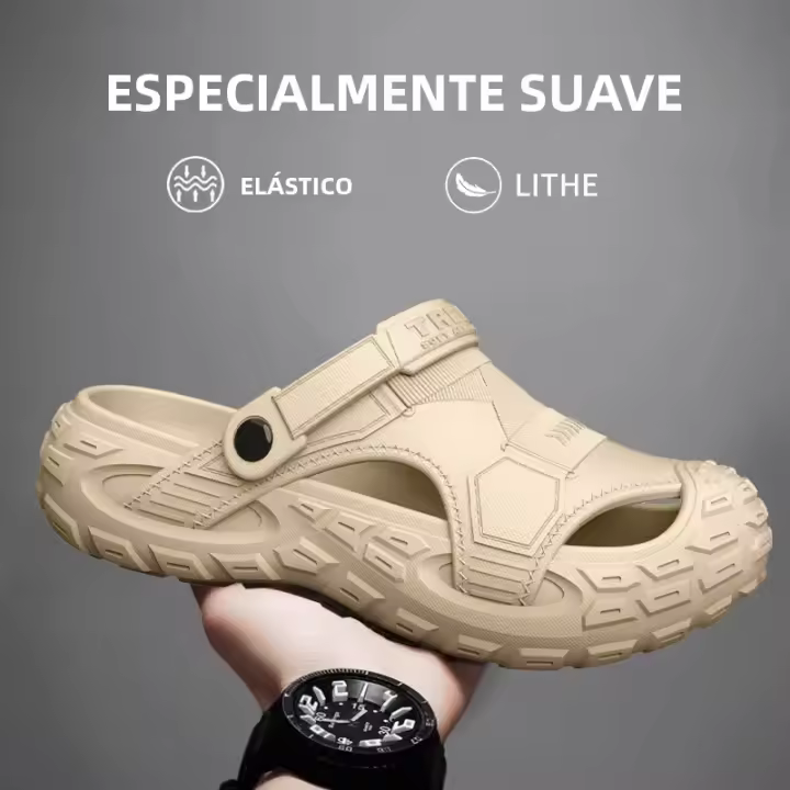 Sandalias EVA Para Hombres En Verano Con Suela Gruesa Y Suave Para Uso Al Aire Libre Zapatos De Playa Para Deportes Casuales Y Perforados - 1