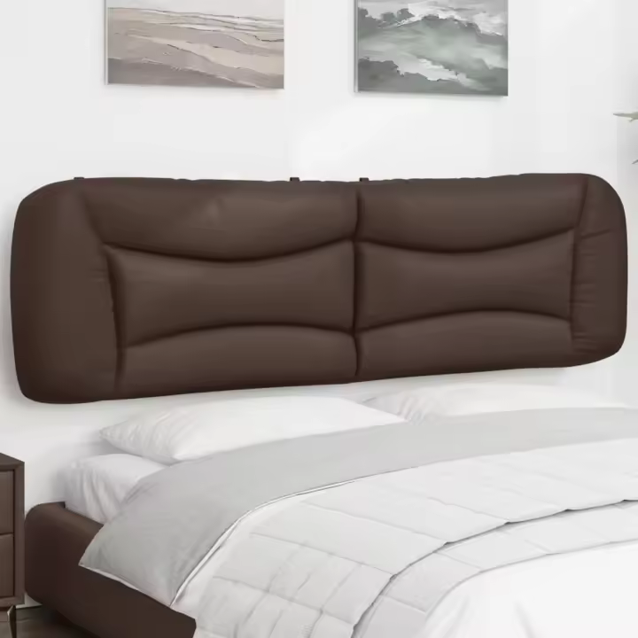 vidaXL Cabecero de cama acolchado cuero sintético marrón 180 cm - 1