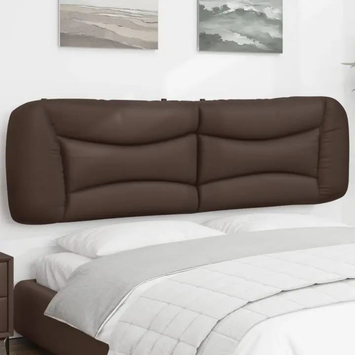 vidaXL Cabecero de cama acolchado cuero sintético marrón 180 cm - 1