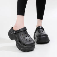 BEVERGREEN Sandalias De Verano Para Mujer 7CM Plataforma Exterior Impermeable Masaje Clog De Playa Slides Negro Diseñador - details 4