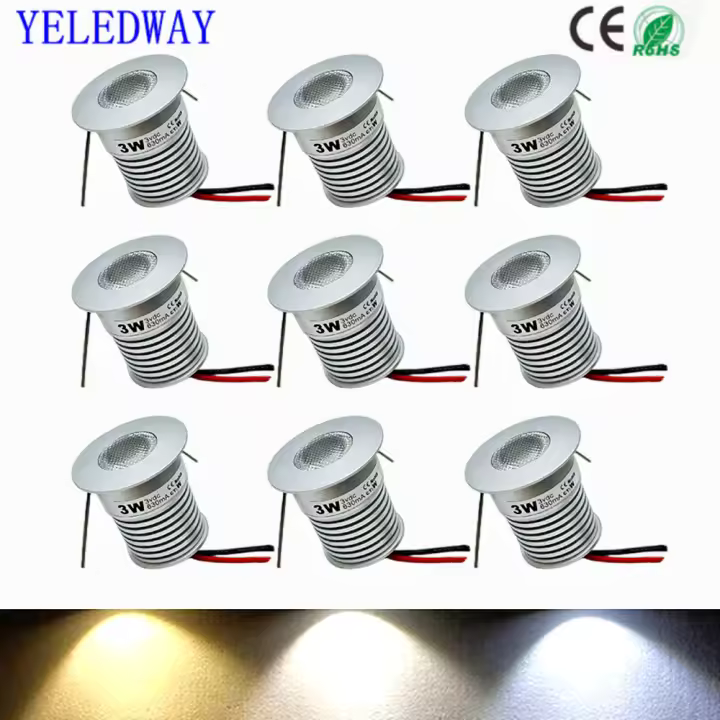Lámpara De Techo LED Mini 3W Spotlights Dimmable 12V 24V 30mm Cutout Rescendida Para Interiores Iluminación De Exhibiciones Y Display - 1