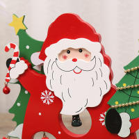Decoración Navideña De Madera Con SANTA CLAUS Y MUÑECO DE NIEVE Artículos Decorativos Para Escritorio Escena De Navidad - details 3