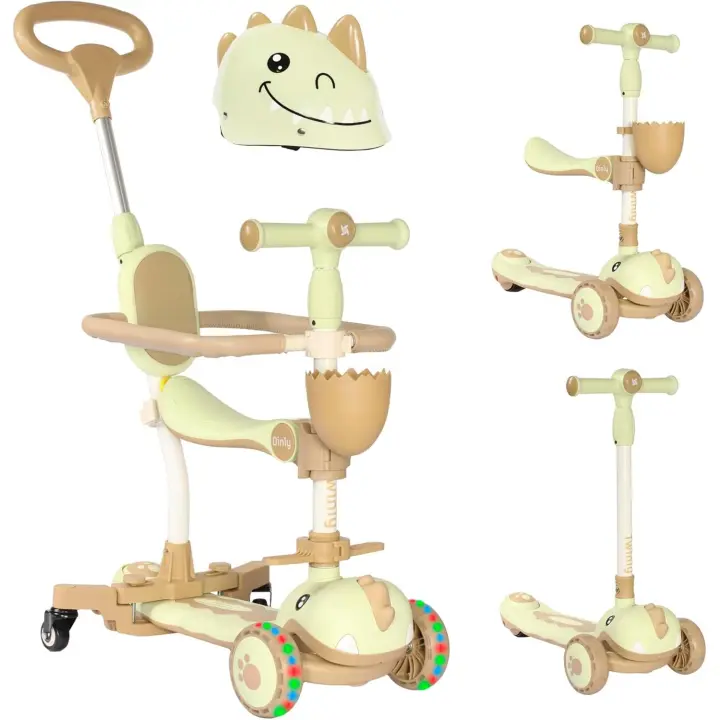 Twinly - Patinete evolutivo niños 3 en 1 DINLY con Casco, Scooter Multifuncional Patinete Infantil Desde 12 Meses a 6 años - 1