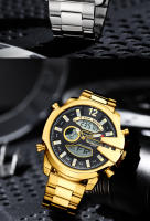 Reloj De Pulsera Para Hombre KAT-WACH Doble Pantalla En Acero Multicolor Con Luz LED Alarma Calendario Y Semana Display - details 8