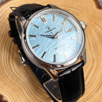 Reloj Automático Tandorio Para Hombre 40mm Doble Domed Sapphire NH35 Water Resistance 20BAR Con Fecha Y Espalda De Vidrio En Cuero Polido - details 3