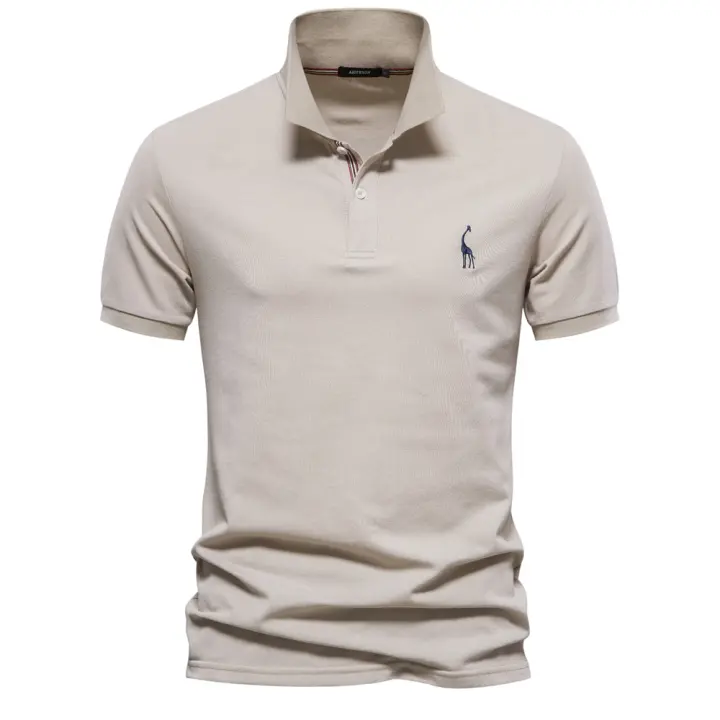 Camisas Polo De Algodón Para Hombre AIOPESON Estilo Casual Manga Corta Solida Nuevo Ropa De Verano Antipelusa - 1