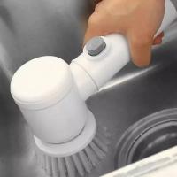 Cepillo eléctrico de mano 5 en 1 para cocina, limpiador de fregadero, herramienta de limpieza de baño y cocina, limpiador multifuncional con USB - details 0