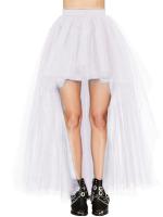 Nueva Llegada De Petticoats Alta-baja Para Vestido De Coctel Elástico De Malla Redonda De Color Negro Rojo Azul Morado Café Rosa Verde Tútú De Halloween Skirt Gótica Adecuado Para Mujeres - details 22
