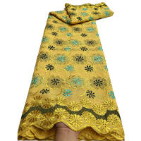 Tela De Encaje Africano De Algodón Para Mujer 5 Yardas Ideal Para Vestidos De Boda Y Fiestas Costura Y Bordado - details 2