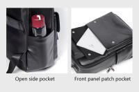 Mochila Para Hombre De Cuero Genuino Grande Capacidad Con Bolsillo Para Portátil De 15.6 Pulgadas Diseño Moda Múltiples Bolsillos Bolsa Escolar - details 9