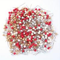 50/100pcs Berries De Holle Artificiales Decoración Para Árbol De Navidad Corona De Flores DIY En Línea De Hierro Para Decoración De Casa - details 8