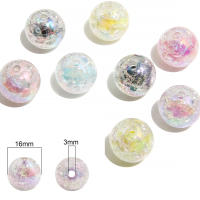 30Pcs/Bag Cuentas Redondas De Resina Plateada En Colores Explosivos 16mm Para Joyería DIY Hecha a Mano Pulseras Y Aretes - details 3