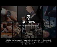 Reloj De Pulsera Mecánico Para Hombre GLENAW Calendario Completo Fase De La Luna Acero Inoxidable Luminoso Negro Resistente Al Choque Y a Agua Caja De Cuero - details 1