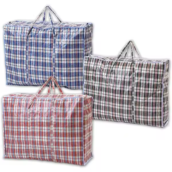 Resistente, para compras, almacenamiento, reutilizable, de tela, portátil, impermeable, con asa y cremallera (tamaño: 78 x 55 x 14 cm) - 1