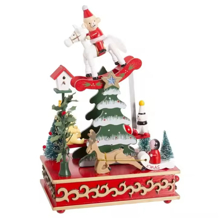 Gerimport Caja de Música Balancín Navidad Madera 12 X 17 X 26 Cm - 1