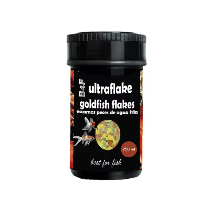 B4F - Ultraflake Goldfish Flakes - Alimento completo para todos los Peces de Agua Fría en escamas (3 Tamaños) - 1