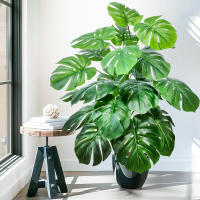 Planta Artificial De Monstera 60-100cm (39.4 Pulgadas) Árbol De Palma Falso Hoja De Tortuga Verde Para Decoración De Hogar Jardín Habitación Oficina - details 2