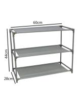 Gerimport STARTELECTRIC Zapatero de 3 Niveles / 5 Niveles de Metal y Tejido No Tejido, Tamaño 60 X 28 X 44 Cm / 60 X 28 X 88 Cm, Estantería para Calzado, Mueble, Soporte, Montaje Fácil - details 1