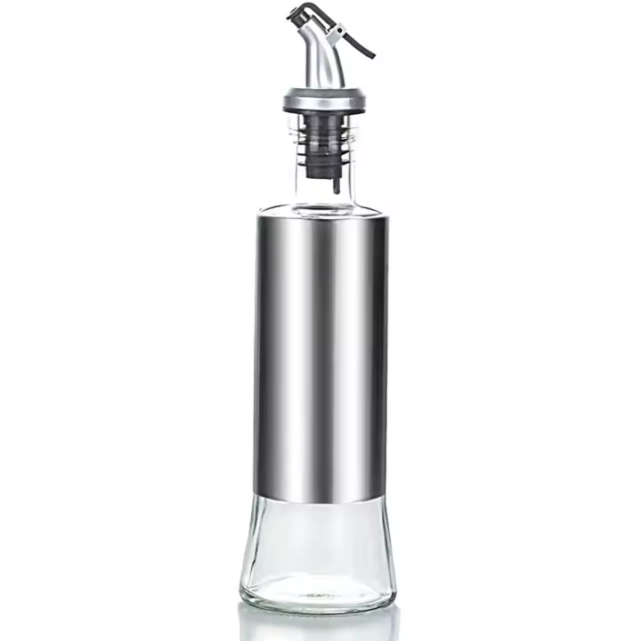 ACEITERO con vertedor, dosificador de vinagre y aceite, de acero inoxidable, para tartas - 1