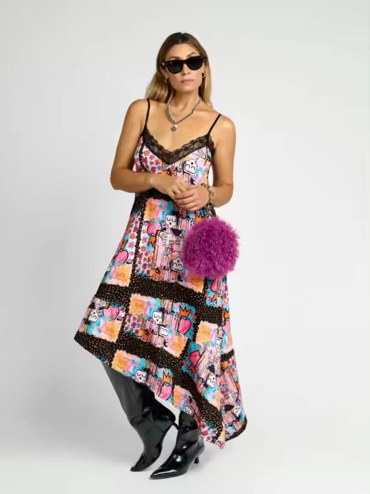 Aire retro Marcas Mujer Ropa Vestidos y monos ÚLTIMAS TALLAS CON DESCUENTOS Talla M con descuento OUTLET OUTLET MUJER OUTLET Vestidos  Vestido lencero asimetrico -Aire Retro- Siempre estás - 1