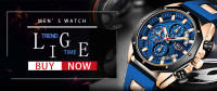 Reloj Deportivo De Lujo Para Hombre LIGE 2025 Reloj De Cuarzo Impermeable Con Cronógrafo Y Fecha Correa De Silicona Moda Y Casual - details 0