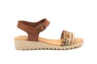 AE-227 Cuero  Hecho en España Sandalias Mujer Piel Cuero Trenzado Numeración: 35-41 Marca: Alto Estilo Color: Cuero sandalia muy comoda y elegante ideal para el verano - details 2