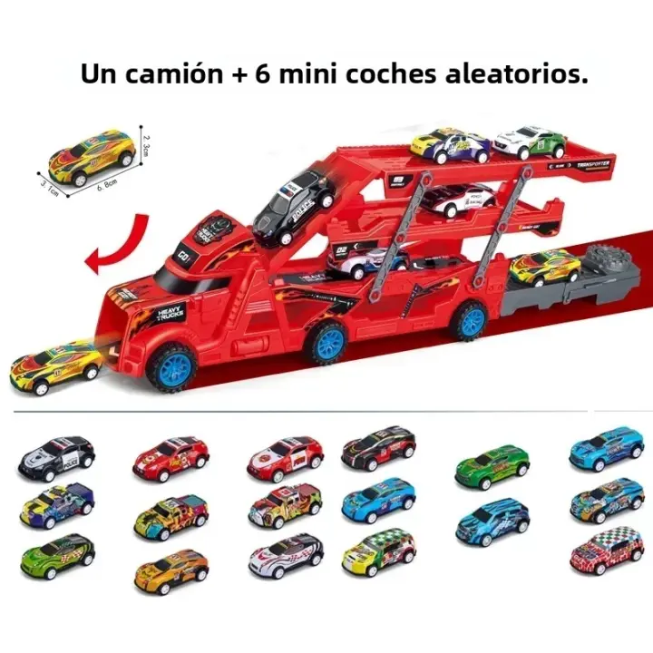 Gran Camión De Transporte Para Niños Juguete Educativo De Vehículo De Carreras Con Pista Plegable Regalo De Cumpleaños Para Niños Y Niñas - 1