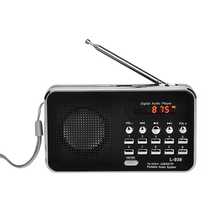 L-938 mini digital portátil FM Radio 3W de potencia de salida/pantalla de visualización de 1,5 pulgadas/Unidad USB de la ayuda - 1