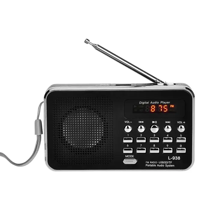 L-938 mini digital portátil FM Radio 3W de potencia de salida/pantalla de visualización de 1,5 pulgadas/Unidad USB de la ayuda - 1