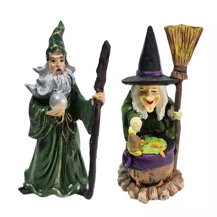 Figuras de mago, decoración de Halloween, adornos de jardín para el hogar. - 1