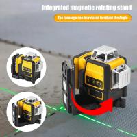3D 360 Grado Vertical 12 Líneas Nivel Láser Horizontal Luz Verde Medidor de Nivel Set Herramientas de topografía al aire libre Para 12V Litio Batte - details 6