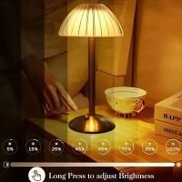 Lámpara De Mesa Retro De Cristal Portátil Con Tacto 3 Colores Para Decoración De Sala De Estar Cocina Y Comedor Fuente De Luz LED Regulable Batería Recargable Incluida - details 8