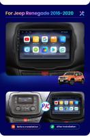 AWESAFE inalámbrico CarPlay Android Auto Radio para Jeep Renegade 2016 2017 2018 2019 2020 coche reproductor multimedia GPS 2 din autoradio volante controles RDS Bluetooth - details 2