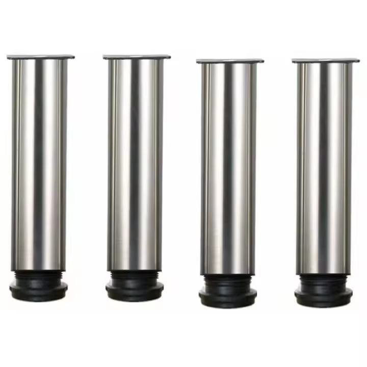 Juego de 4 patas para mueble de acero inoxidable regulables en altura de 25 cm, ideales para sofá, mesa, armarios. - 1
