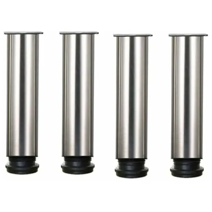 Juego de 4 patas para mueble de acero inoxidable regulables en altura de 25 cm, ideales para sofá, mesa, armarios. - 1
