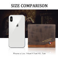 Cartera De Cuero Para Hombre Corta Con Gran Capacidad Y Frota Large Multi-Slot Moneda Bolsillo Foto Cartera Pequeña Vintage Para Hombres - details 1