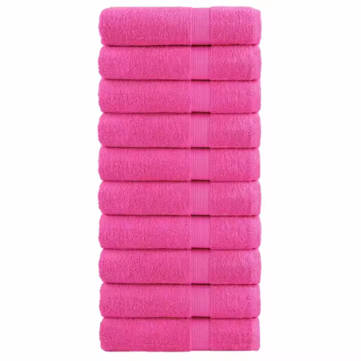 vidaXL Toallas de ducha 10 uds 100% algodón 70x140 cm 600 gsm Color Negro,  Rojo,  Rosa y mas - 1
