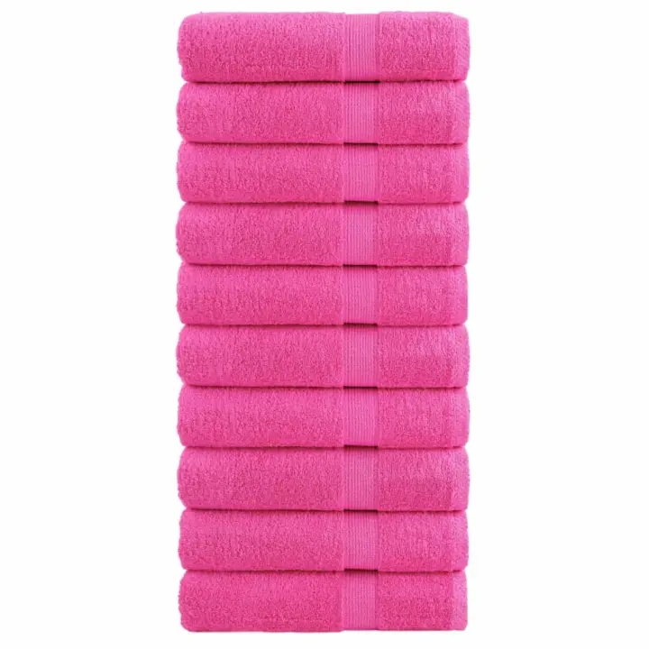 vidaXL Toallas de ducha 10 uds 100% algodón 70x140 cm 600 gsm Color Negro,  Rojo,  Rosa y mas - 1