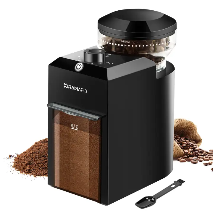 Molino De Tostado Y Molienda Eléctrico Con 28 Configuraciones Precisas Para Café Espresso French Press Y Drip KIRAINAFLY - 1