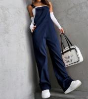 Monopiece Retro Europeo Y Americano Para Mujer Con Bolsillos De Color Sólido Pantalones Casuales Y Sueltos De Overal - details 18