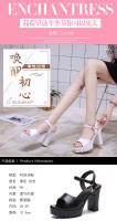 Sandalias De Plataforma Alta Para Mujer Con Hebilla Y Diseño De Boca De Pez Zapatos De Tacón Alto Casual Material PU - details 0