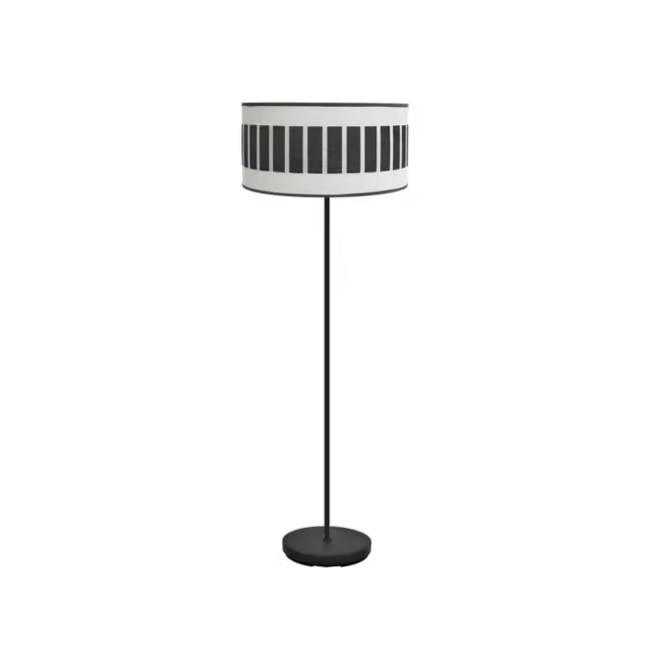 Fabrilamp - Pie Salon Ivanna 1xe27 Negro/blanco-madera Negra 163x40x40 Cm - 1