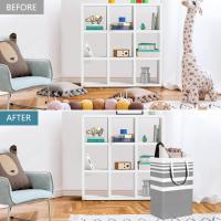 Cesta de Lavadería (paquete de 2), cesta de Tela impermeable plegable de 75 L, cesta grande para proteger ropa Sucia con ASA, Bolsa para ropa Sucia para dormitorio, baño y habitación infantil. - details 2
