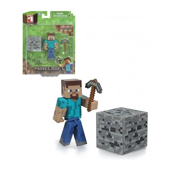 Figura Coleccionable Minecraft Steve con Accesorios Incluidos 7 Cm - 1