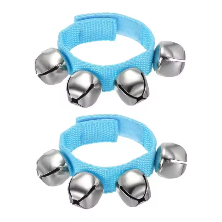 2 Campanas musicales por las noches con Cascabeles de muñeca, sonajeros de muñeca de Tambor para niños principios (Rojo) - 1