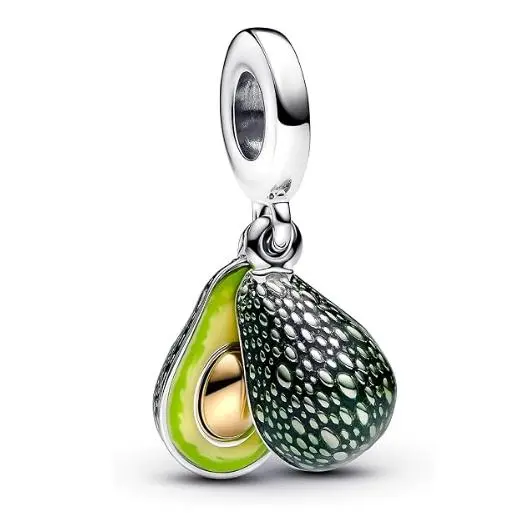 Aguacate Double Dangle Charm 763405C01, Talla única, Oro Amarillo, No es una piedra Preciosa, Comes con Caja de Joint original. - 1