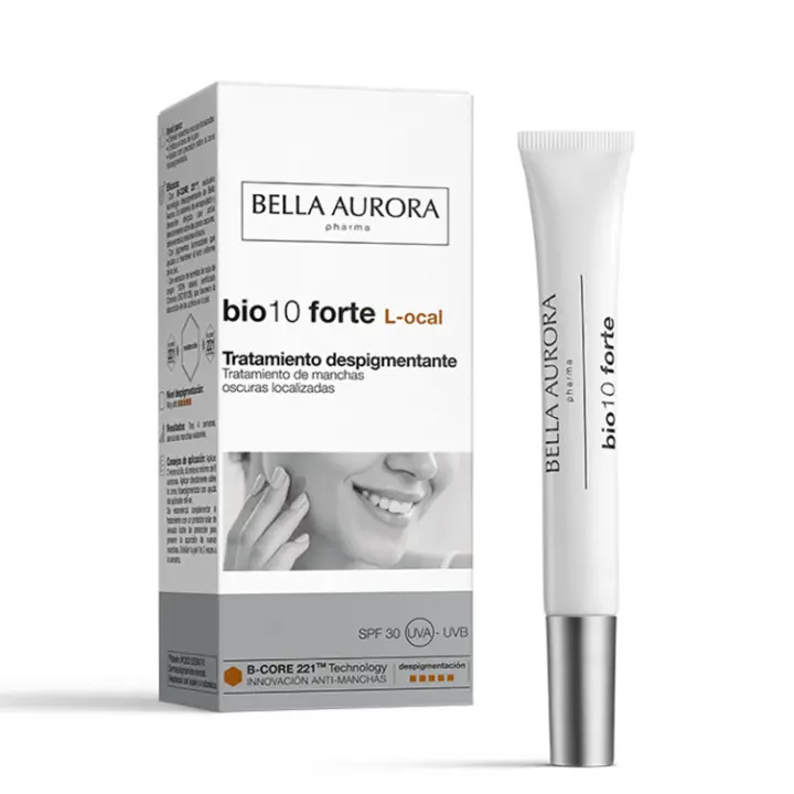 BELLA AURORA - Bio10 Forte L-ocal 9 ml, Tratamiento Despigmentante, Crema Antimanchas Roll-on, para Todo Tipo de Piel, Manchas Localizadas y Unifica Tono, Tecnología B-CORE221, Protección SPF30 - 1